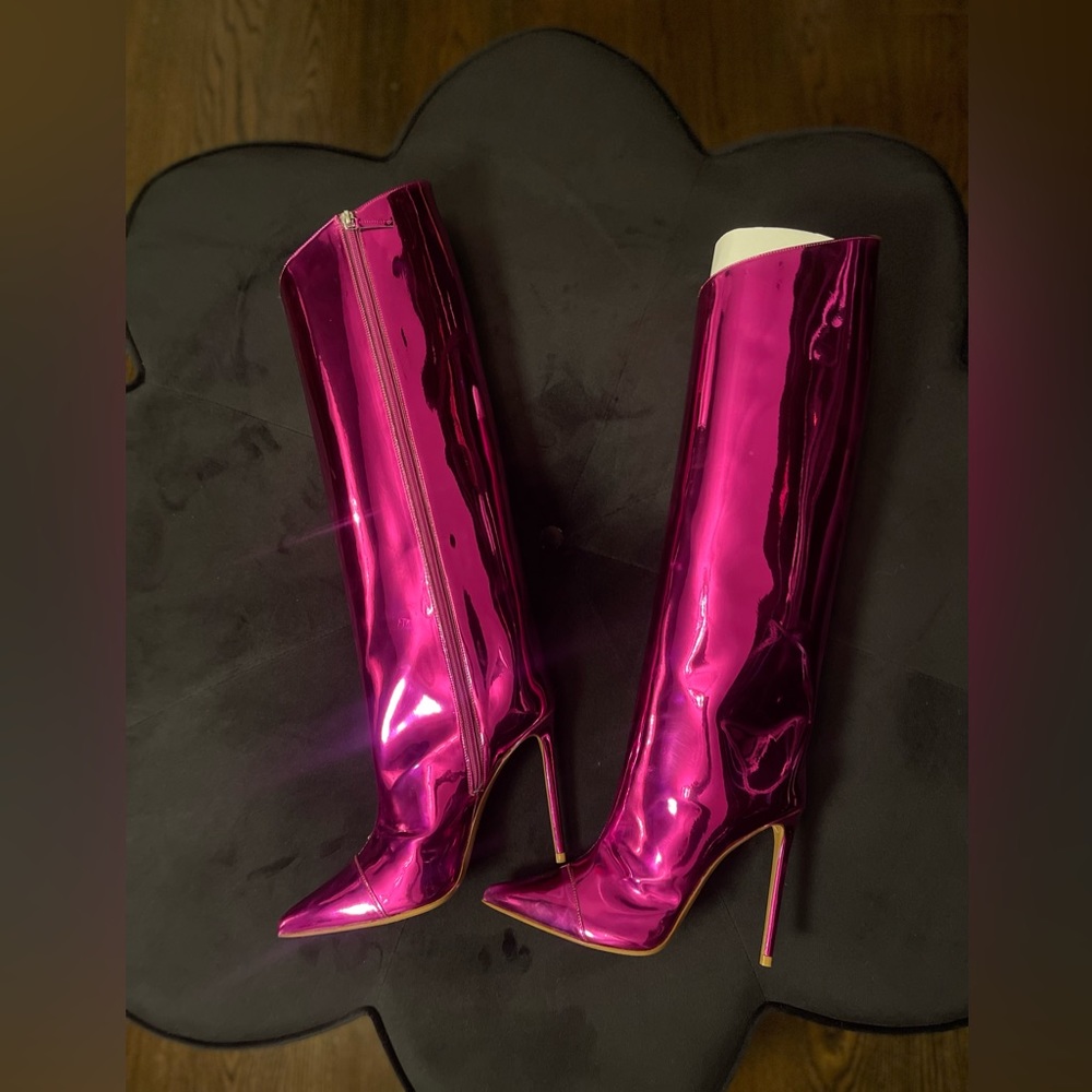 BRAND NEW Alexandre Vauthier Metallic Boot - Picture 3 of 5